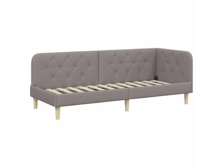 PUGYNBK Eck-Bettgestell Taupé, 80 x 200 cm Ausziehbares Schlafsofa, wendbare Armlehnen, weiches Polyester, platzsparend