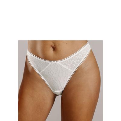 String LASCANA "Chiara", Damen, Gr. 36/38, Microtouch, beige (cream), Microtouch, Obermaterial: 89% Polyamid, 11% Elasthan, körpernah, Unterhosen String, in graphischem Netz-Muster