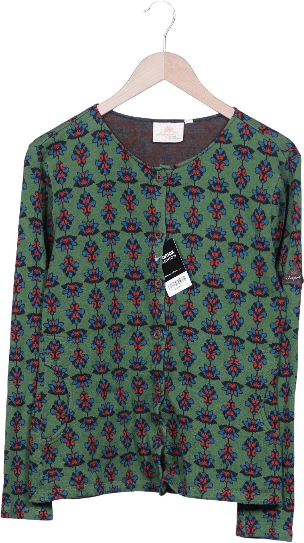 Chapati Berlin Damen Strickjacke, Grün, Gr. XL, Baumwolle - Second Hand