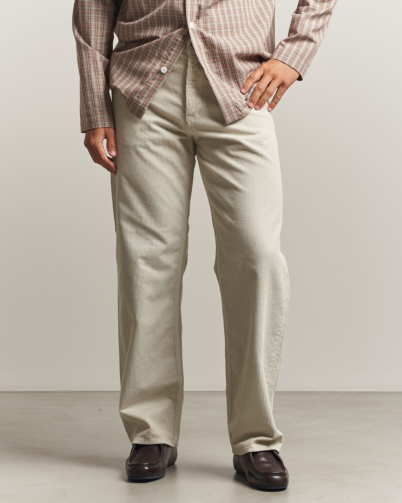 Sunflower Loose Corduroy Pants Ivory men W31 Hvid