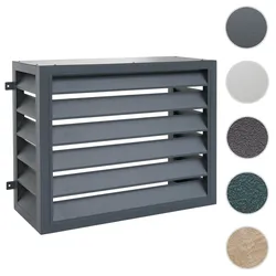 Verkleidung für Klimaanlage/Wärmetauscher HWC-O43, Abdeckung Schutzgitter, Metall 73x97x38cm ~ anthrazit