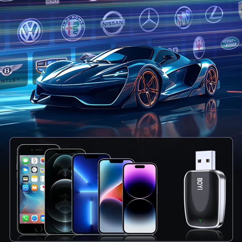 INF Kabelloser CarPlay-Adapter für kabelgebundene Autosysteme - BY969HU