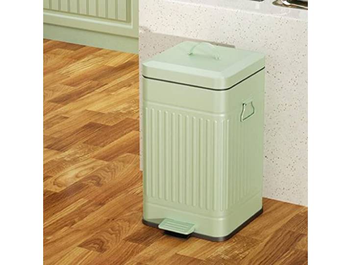 OIFAODAO Mülltonnen， Treteimer Deckel herausnehmbarer Einsatz Küche Schlafzimmer Wohnzimmer(/Green- 12l)