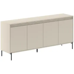 Aucune, Kommode + Sideboard, Sideboard GRETA – Cremefarben – 4 Türen – 180 x 40 x 80 cm (180 x 40 x 80 cm)