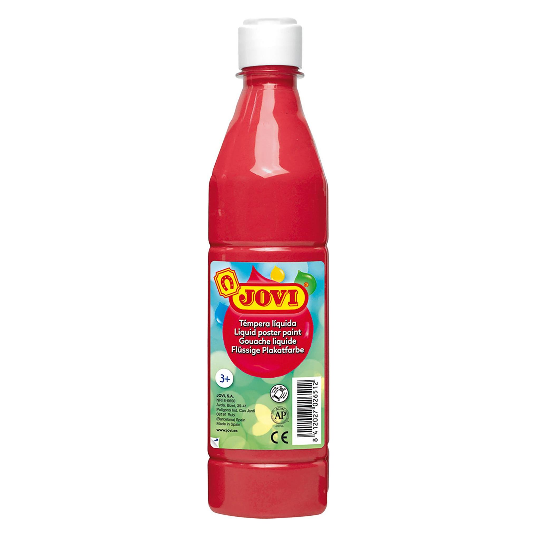 Jovi Plakatfarbe / Temperafarbe 500ml Flasche zinnoberrot (500 ml) (50607)