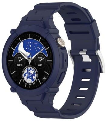 Everyday Crate Vivo Watch 5 Watch 3 Silicone Watch Band With Integrated Watch Case Protective Strap navy Blue