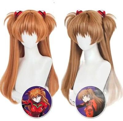 Uplift Essentials Long Orange Cosplay Wig With Heat Resistant Synthetic Fiber wig A And Headwear