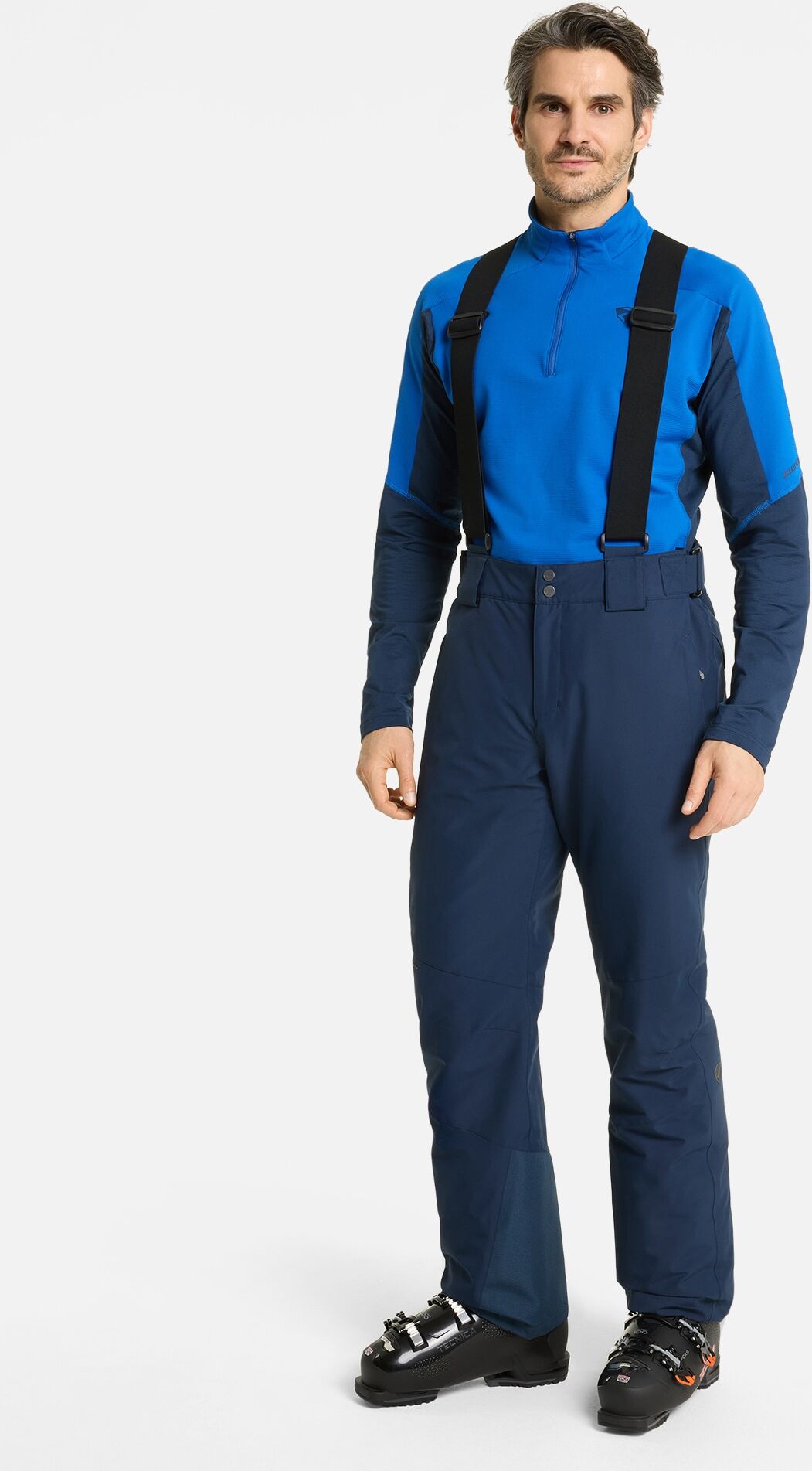 Skihose ZIENER "TAGA-Z AQUASHIELD HERREN", Herren, Gr. 46, EURO-Größen, blau (schwarz navy), Obermaterial: 100% Polyester. Futter: 100% Polyamid. Wattierung: 100% Polyester, Hosen Skihose, wasserdicht, winddicht, atmungsaktiv, mit fixen Trägern