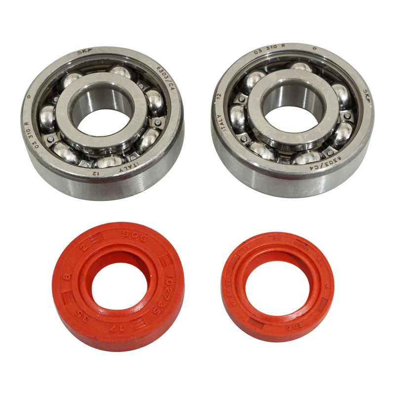 Kit Roulements de vilebrequin AM6 - SKF 6303 C4 Cage Acier + Joints Sp