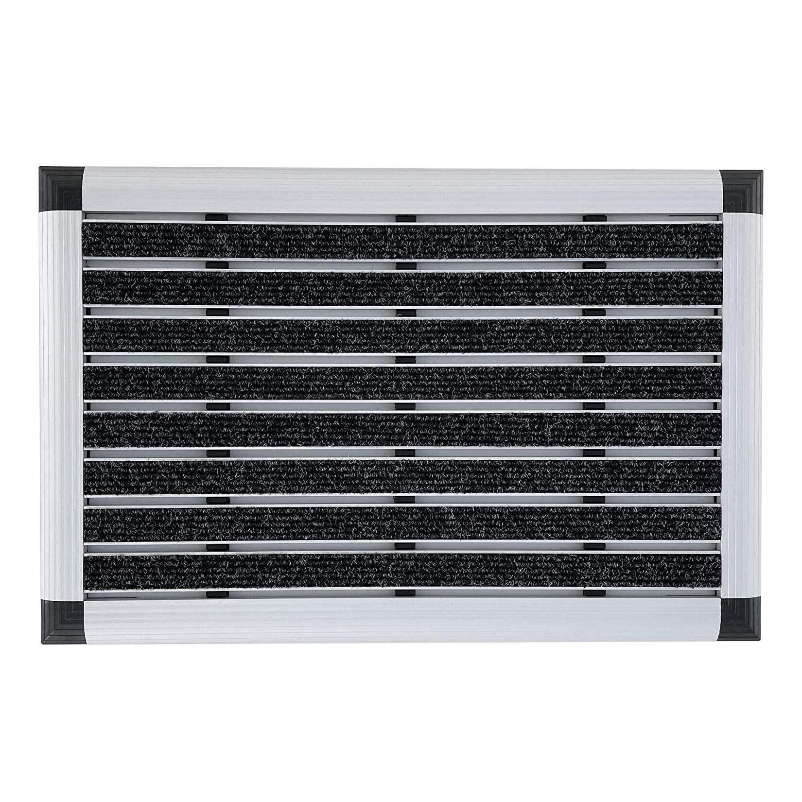 casa pura Alu-Türmatte Elegant Mat Ribbed Textilfaser-Rips Anthrazit
