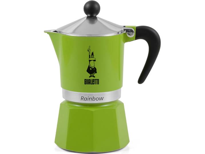 Espressokocher BIALETTI Rainbow , grün (aluminiumfarben, grün), 0,06 l, 1, Kaffeemaschinen, Espressokocher, Aluminium