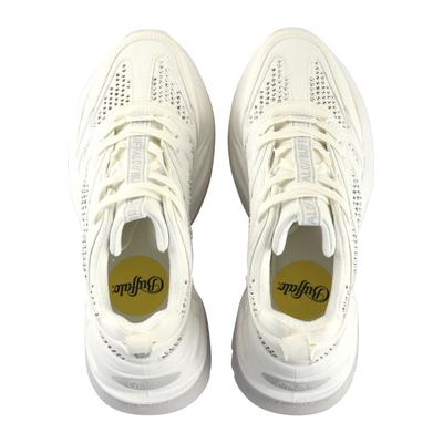 Trainingsschuh BUFFALO "Buffalo Buffalo Triplet Glam - Vegan Nubuck/Nappa", Damen, Gr. 38, weiß (weiß, silber), Kunstfaser, unifarben, Schuhe