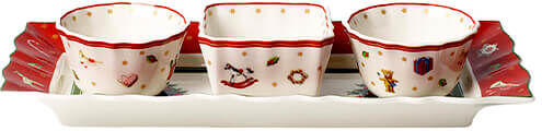 Villeroy & Boch Toys Delight Set of 3 Dip Bowls with Tray