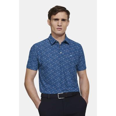 T-Shirt MEYER "Phil", Herren, Gr. S, blau, 90% Polyamid, 10% Elasthan, bedruckt, regular fit, V-Ausschnitt, runder Abschluss, Shirts T-Shirt, mit UV-Schutz, atmungsaktiv, pflegeleicht