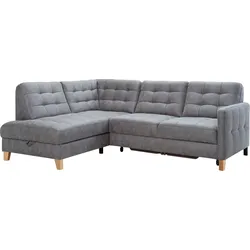 Ecksofa EXXPO - SOFA FASHION "Elio, kompakt & bequem, zeitloses Design, Breite 228cm, L-Form", grau (anthrazith), B:228cm H:84cm T:174cm, Sofas, Ecksofa, wahlweise mit Bettfunktion und Bettkasten
