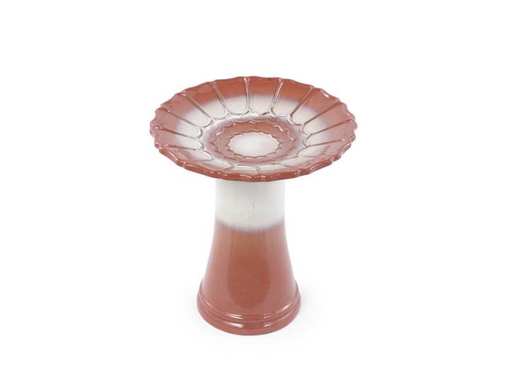 Lvhom Vogelbad mit Standfuß, Keramik Ø43/45H cm, Wetterfest, Rot, Galaxis, Rund, 43x45x43 cm, Dekoration, Gartendeko
