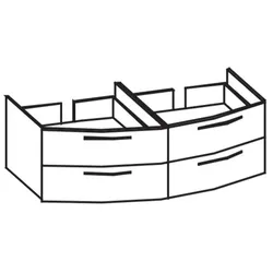 Artiqua 215 Waschtischunterschrank für Doppel-MMWT, Weiß Hochglanz, 215-WU2L-1-15-7100-68 215-WU2L-1-15-7100-68