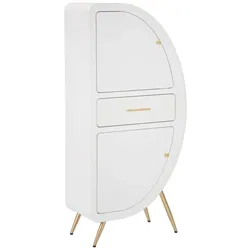 Mauro Ferretti Venus Moderner 2-türiger Schrank aus weißem und goldfarbenem Holz mit Schublade – Inspiration der 1970er Jahre – Moderner Stil 1428100000