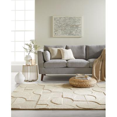 Teppich FLAIR RUGS "GIGI", beige (natur), B:160cm H:8mm L:160cm, Wolle, Teppiche, Teppich, aus 100% Wolle, geometrisches Design, fußbodenheizungsgeeignet