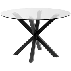 Kave Home Esstisch Arya Ø 119 cm Glas Schwarz