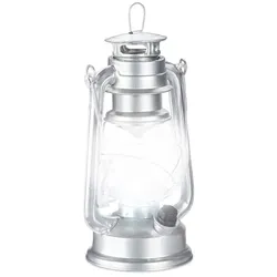 Relaxdays 10 x Sturmlaterne LED silber Silber,Transparent