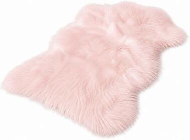 Home Mart Goods "2x3 Feet Pink Faux Fur Sheepskin Soft Plush Fuzzy Rug - 24"" x 36"""