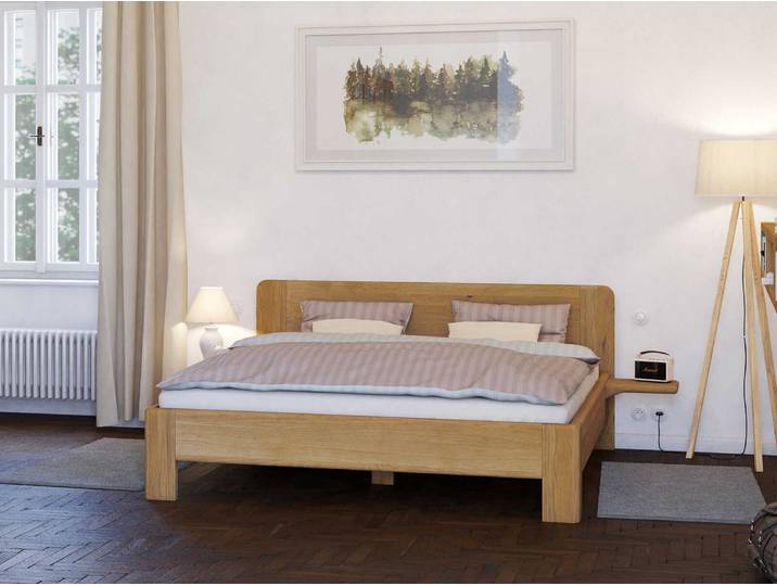 Eichenbett „Niklas“ 160 x 200 cm Massivholz Eiche