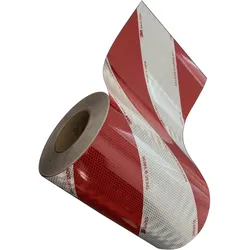 3M Kfz-Warnmarkierung 823i, Rot/Weiß, Rechtsweisend, bezogen auf die horizontale Verklebung, 282 mm x 45,7 m