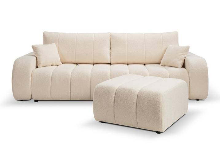 MOEBLO Schlafsofa Baloon, aus Bouclé Couch Polstermöbel Sitzmöbel Wohnzimmermöbel 3-Sitzer-Sofa Stoffsofa, (BxHxT):248 x 88 x 105 cm