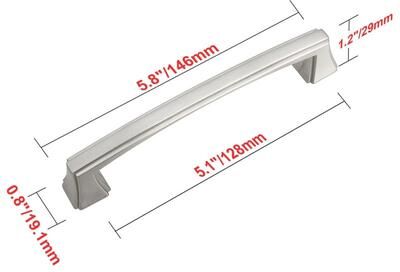 "Utopia Alley Brett Pull Handle - Decorative Cabinet Nickel Drop Pull Handles, 5.0"" Center to Center"