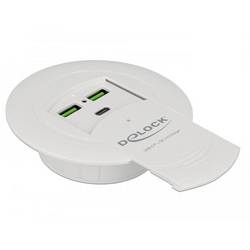 Delock 64065 USB Ladegerät 87 W USB-C® Buchse (Power Delivery), USB-A USB PD Weiß Innenbereich USB Power Delivery (USB-PD), Möbeleinbau