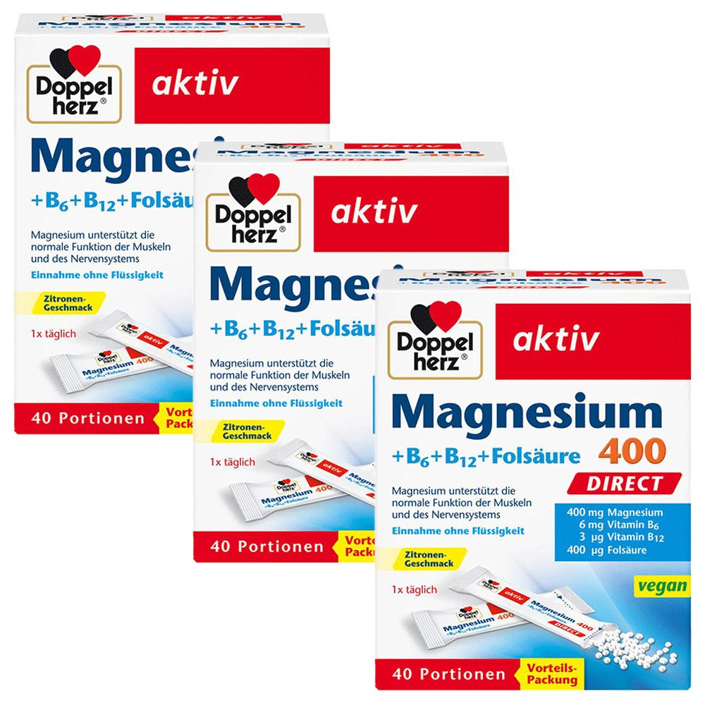 Doppelherz Magn+B VIT Dire 3er-Pack 3x40 St Pellets