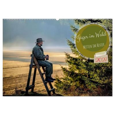 Jäger im Wald (Wandkalender 2027 DIN A2 quer), CALVENDO Monatskalender