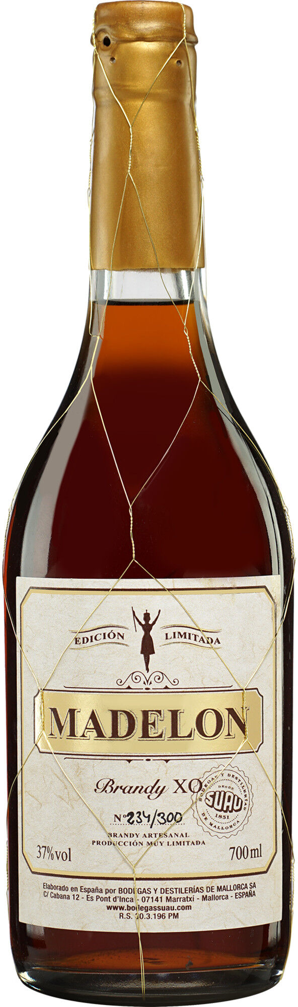 Brandy Suau Madelon - 0,7 L. 37% Vol. Brandy aus Spanien