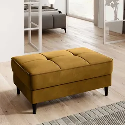 Couchhocker Polsterhocker in Senfgelb mit Schaumstoffpolsterung