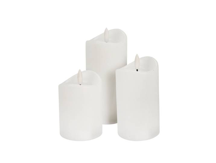 LED Kerze Set 3-teilig weiss