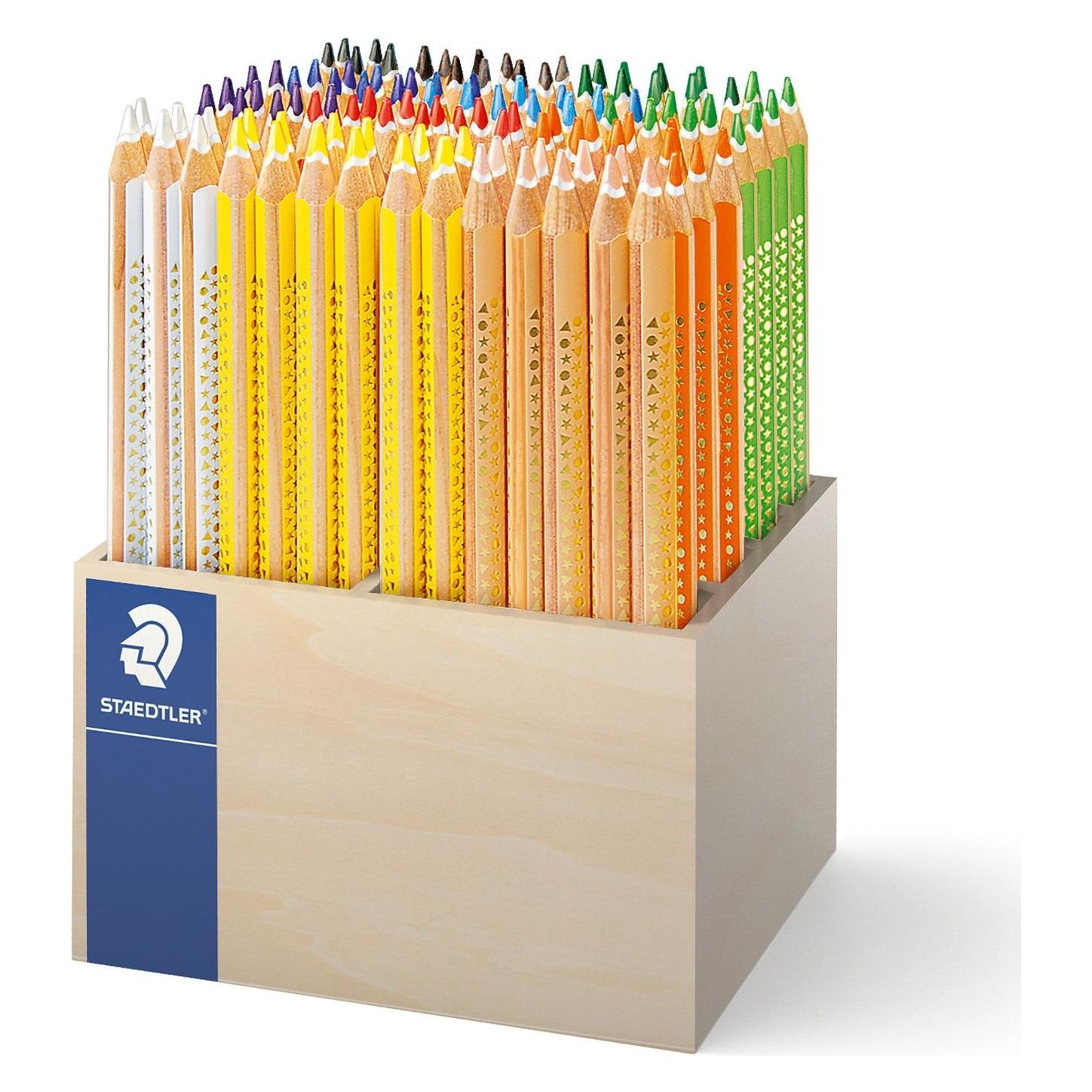 Staedtler Noris jumbo Buntstift, 4 mm, sortiert, 112 St. Noris dreikant im Köcher (112x) (128 CA112)