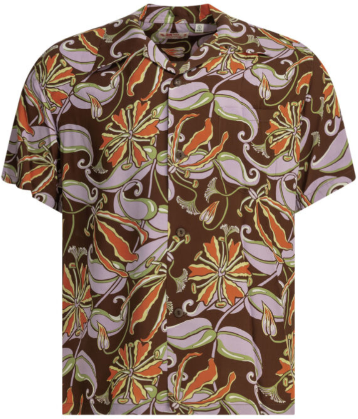 SUN SURF chemise en rayonne homme marron Marron M