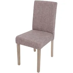 Mendler Esszimmerstuhl Littau, Küchenstuhl Stuhl, Stoff/Textil MVG-zertifiziert ~ grau, braune Beine