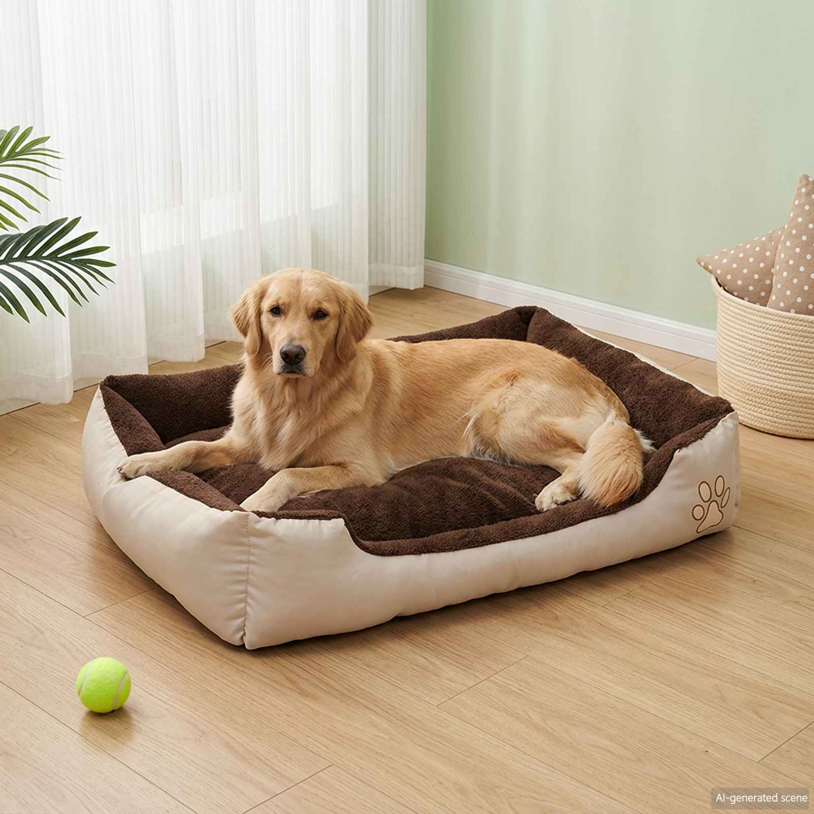 vidaXL Cama para perros beige y marrón XXL Beige