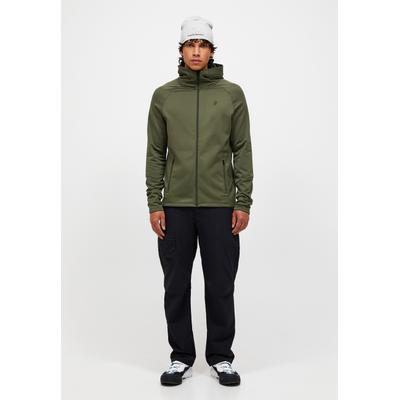 Fleecejacke PEAK PERFORMANCE "M Rider Essentials Midlayer Zip Hood", Herren, Gr. S, grün (olive), Oberstoff: 86% Polyester, 14% Elasthan. Futter: 86% Polyester, 14% Elasthan. Kragen: 86% Polyester, 14% Elasthan. Verzierung: 86% Polyester, 14%...