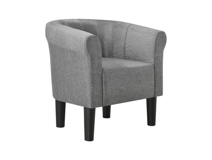 [en.casa] Sessel Jelgava Textil Hellgrau, 70x70x58 cm, Wohnzimmer, Sessel