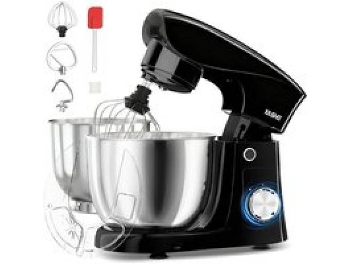 Robot Pâtissier 1500W 2 Bols Inox 4 5L + 5L Pour Mélanger Fouetter Et Pétrir