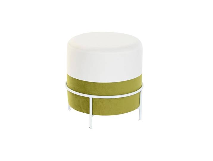 Banquette en acier et polyester blanc 40x40x40 cm
