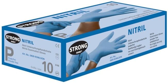 stronghand Gants jetables Kowloon, nitrile, non poudrés, T.10 (boîte de 100)