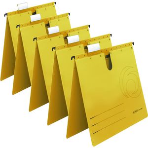 Herlitz Hängehefter 5874979, UniReg easy orga, A4, kaufmännische Heftung, gelb, Karton, 5 Stück