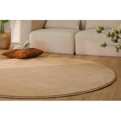 Teppich ESPRIT "Vegas - ESPRIT Kollektion", sand beige, H:15mm Ø:160cm, Polypropylen, Teppiche, Teppich, Kurzflor, uni, gewebt, pflegeleicht, formstabil, für Fußbodenheizung