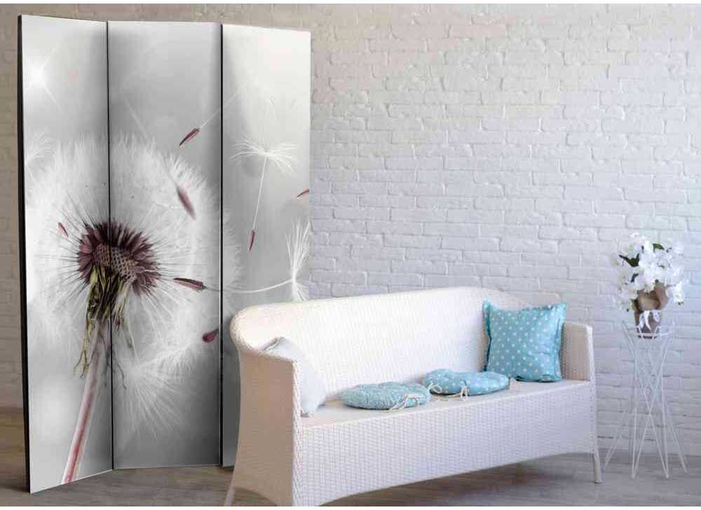 Pharao24.de 3 Elementen Paravent mit Pusteblumen Motiv modern