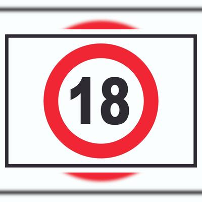 HB-Druck Zutritt ab 18 Jahre Symbol Schild A3 (297x420mm)