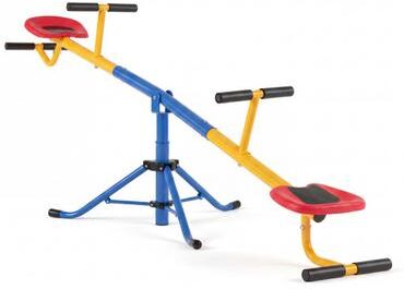 Costway 360°Rotation Kids Seesaw Swivel Teeter Totter Playground Equipment-Red